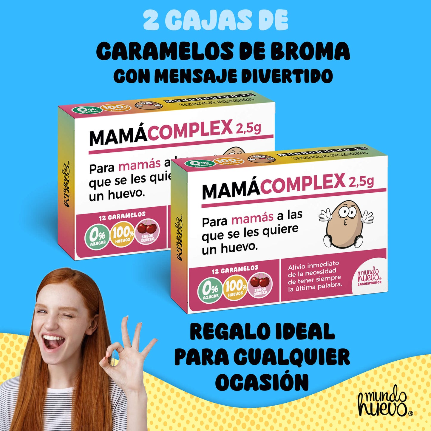 2 cajas Caramelos de broma | MAMÁ COMPLEX | Cajas Regalo Divertido con 24 caramelos sin azúcar