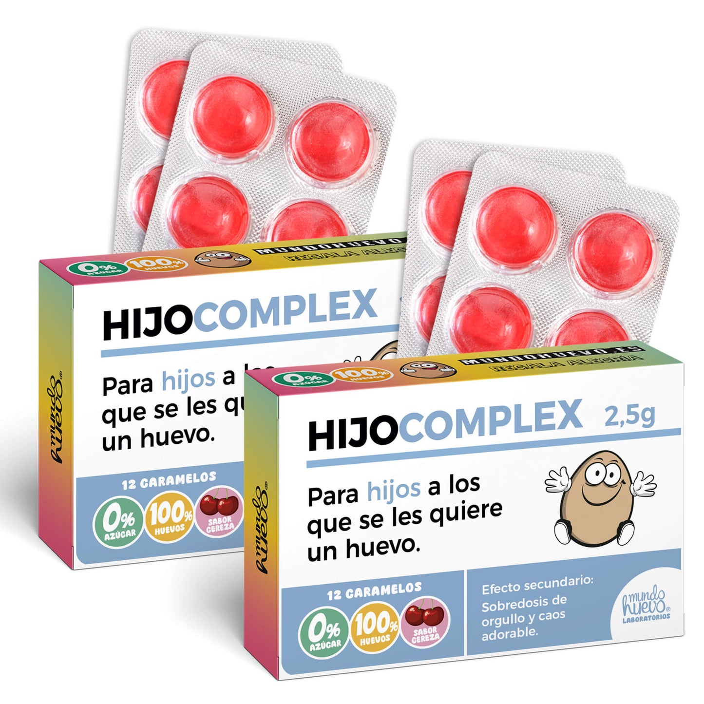 2 cajas Caramelos de broma | HIJO COMPLEX | Cajas Regalo Divertido con 24 caramelos sin azúcar