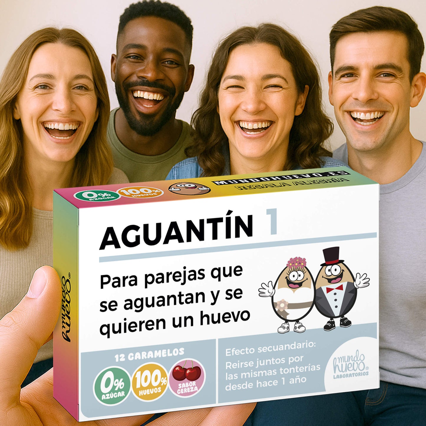 2 cajas Caramelos de broma | AGUANTÍN 1 | Cajas Regalo Divertido con 24 caramelos sin azúcar