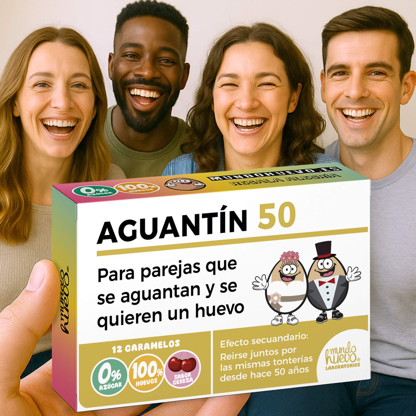 2 cajas Caramelos de broma | AGUANTÍN 50 | Cajas Regalo Divertido con 24 caramelos sin azúcar