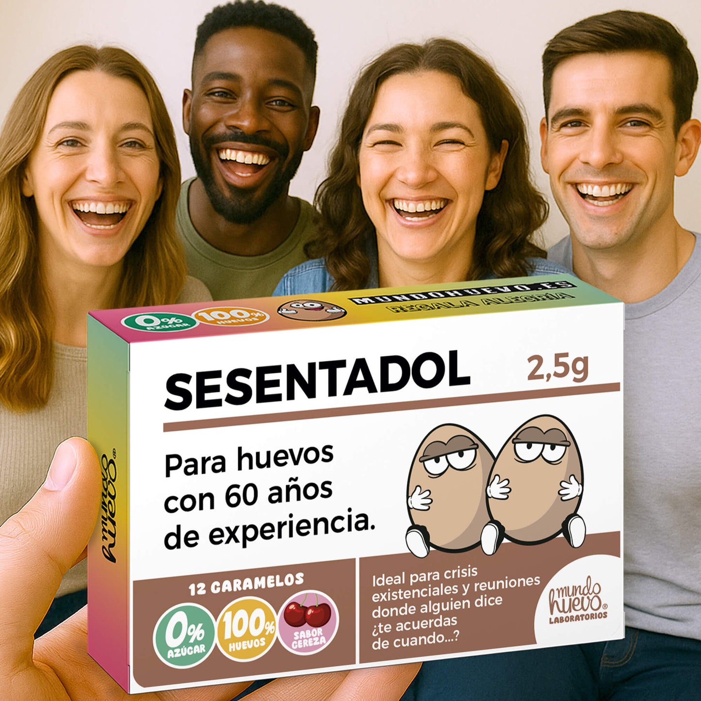2 cajas Caramelos de broma | SESENTADOL | Cajas Regalo Divertido con 24 caramelos sin azúcar