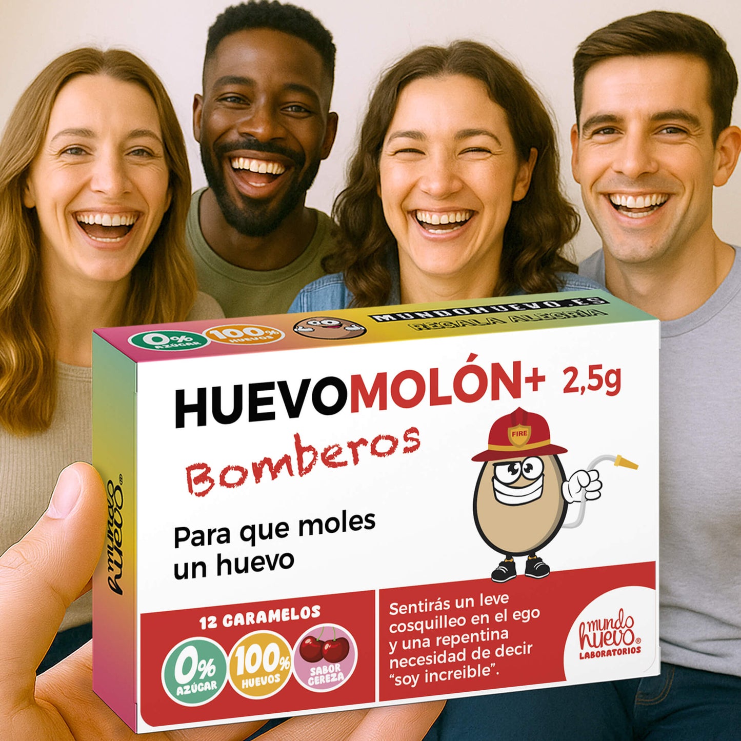 2 cajas Caramelos de broma | HUEVOMOLON+ BOMBEROS | Cajas Regalo Divertido con 24 caramelos sin azúcar