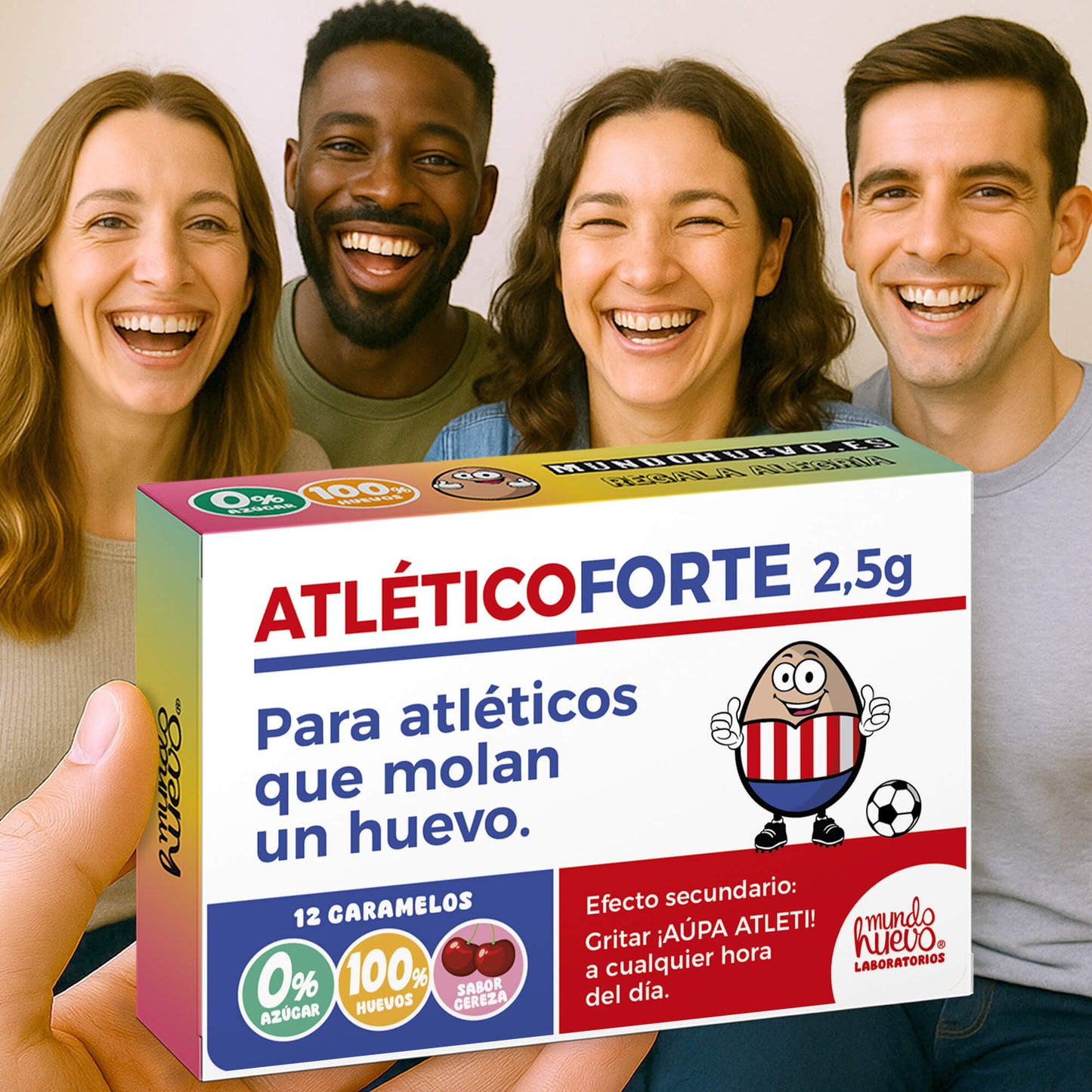 2 cajas Caramelos de broma | ATLÉTICO FORTE | Cajas Regalo Divertido con 24 caramelos sin azúcar