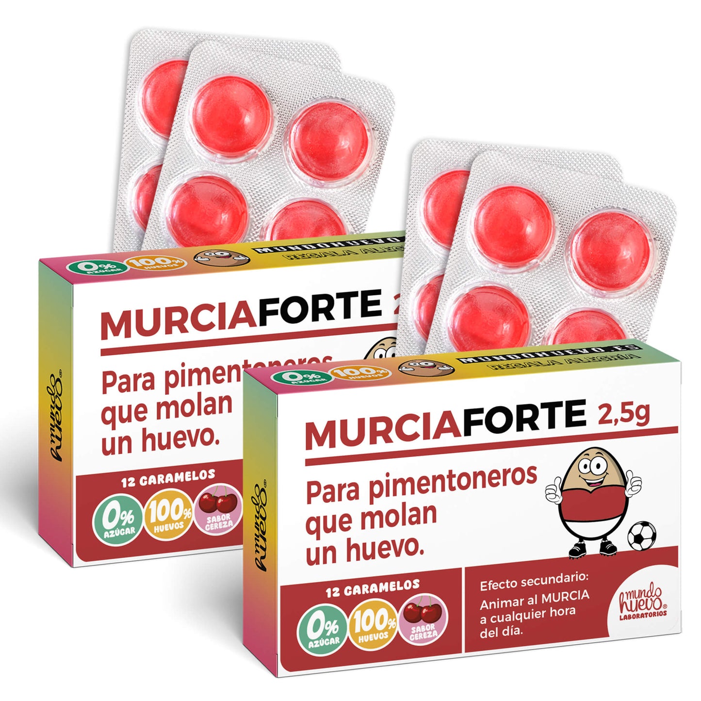 2 cajas Caramelos de broma | MURCIA FORTE | Cajas Regalo Divertido con 24 caramelos sin azúcar