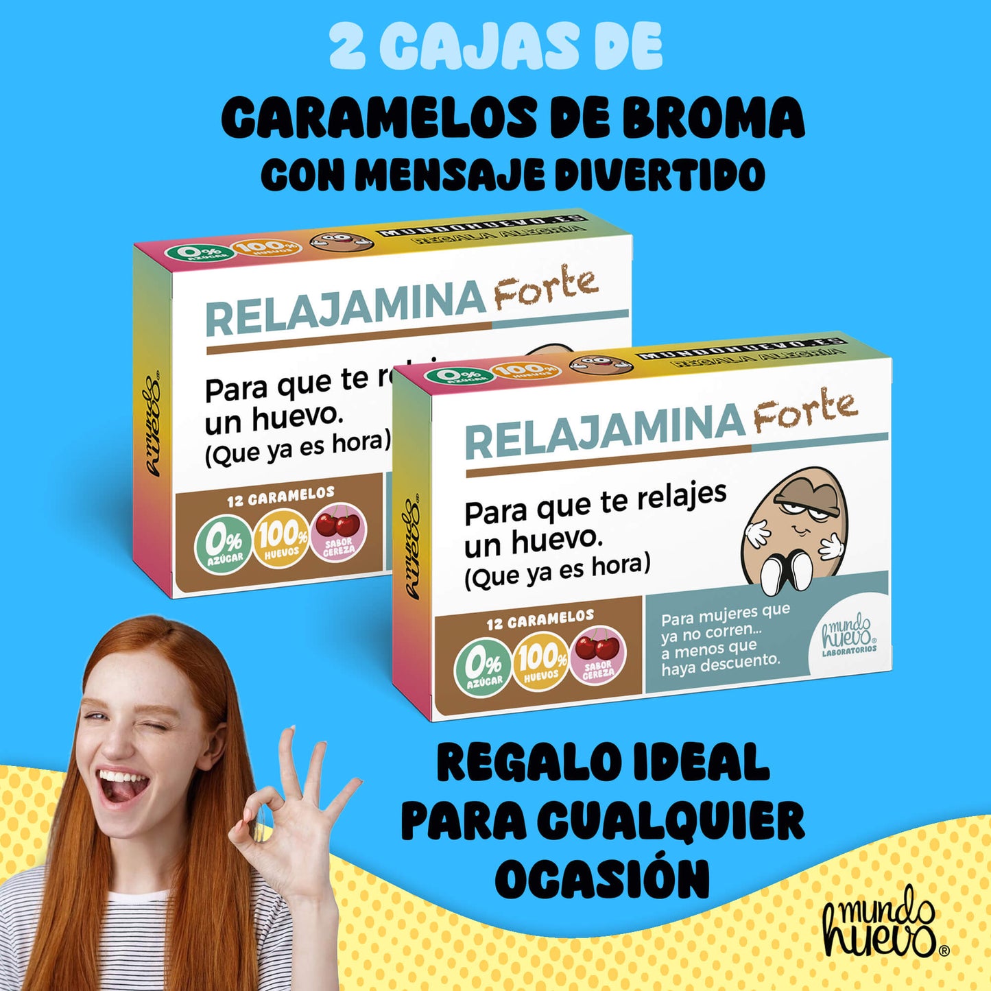 2 cajas Caramelos de broma | RELAJAMINA FORTE | Cajas Regalo Divertido con 24 caramelos sin azúcar