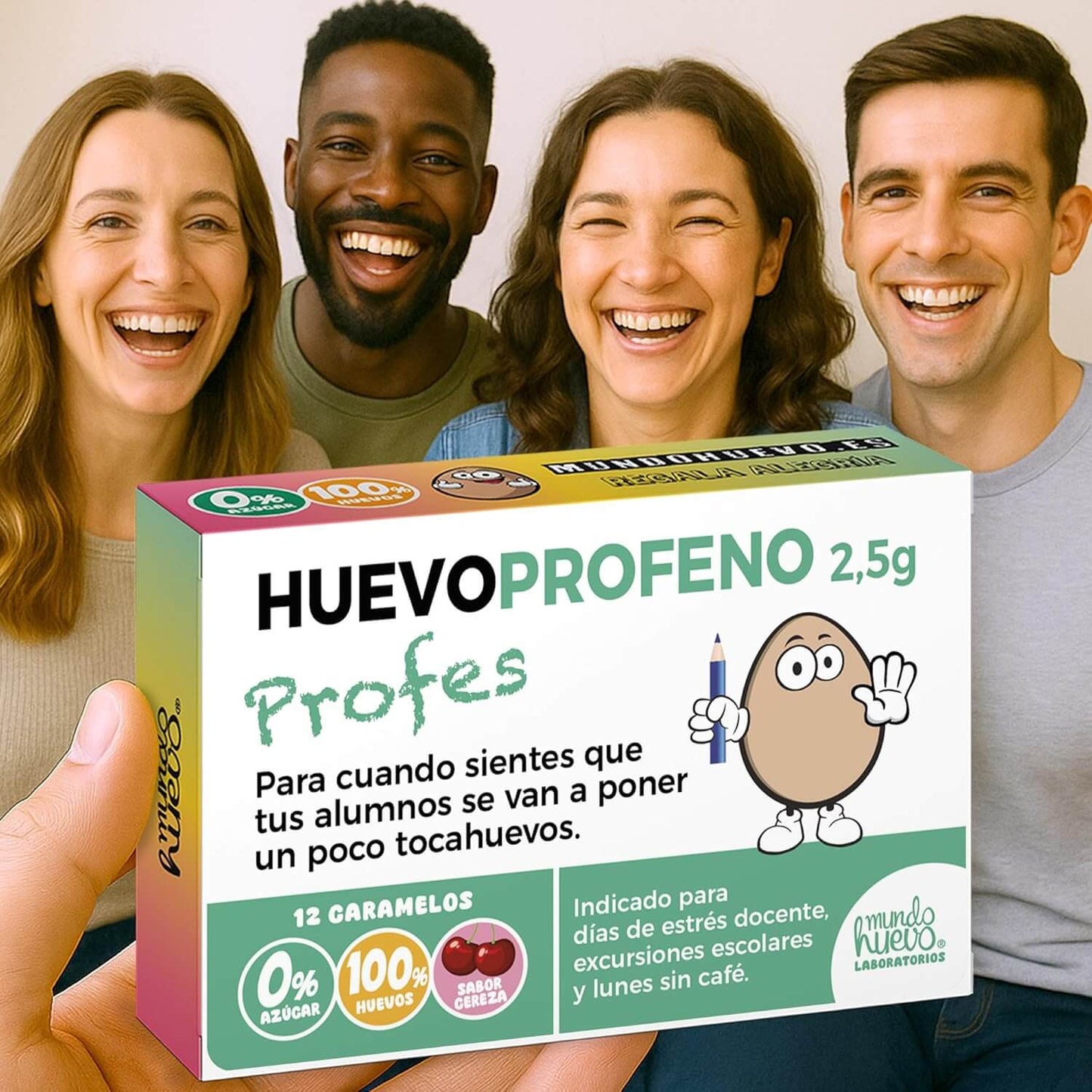 2 cajas Caramelos de broma | HUEVOPROFENO PROFES | Cajas Regalo Divertido con 24 caramelos sin azúcar