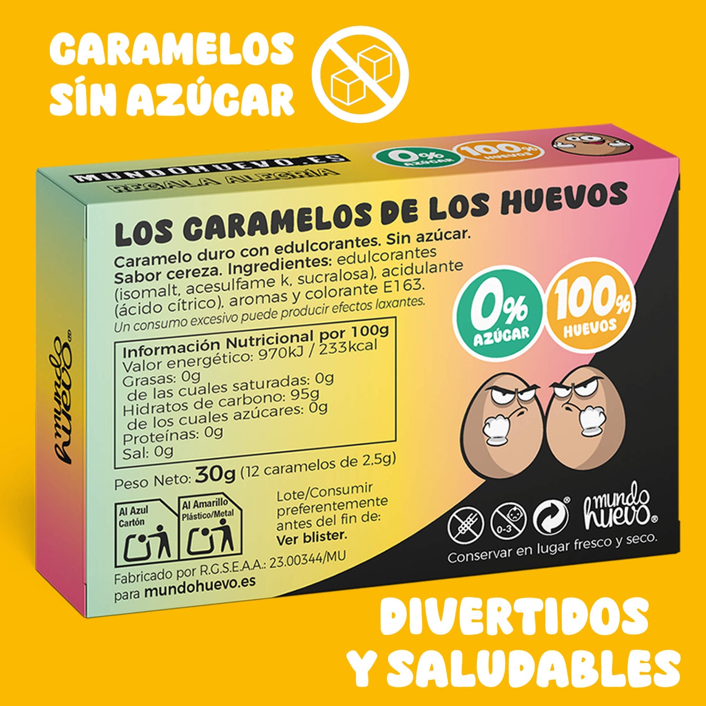 Caramelos de broma | AMIGADOL | Caja Regalo Divertido con 12 caramelos sin azúcar