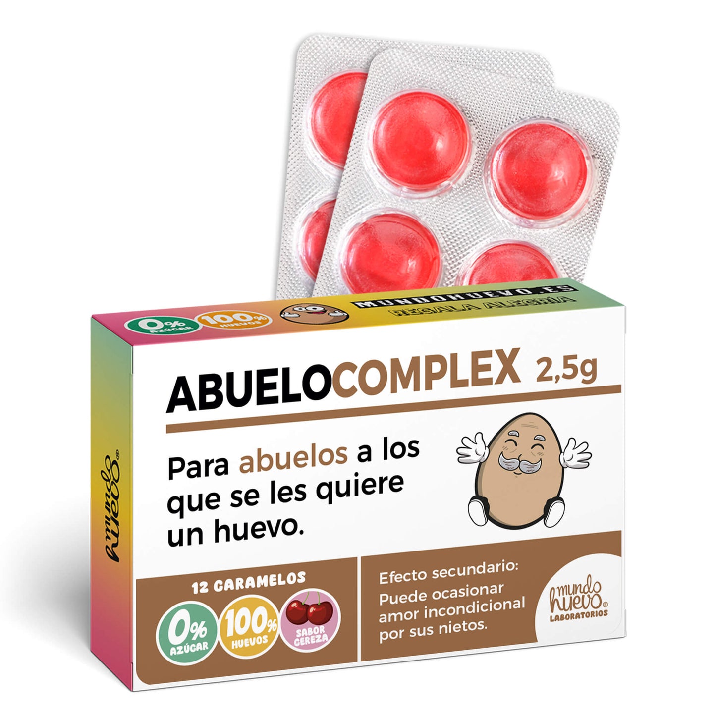 Caramelos de broma | ABUELO COMPLEX | Caja Regalo Divertido con 12 caramelos sin azúcar