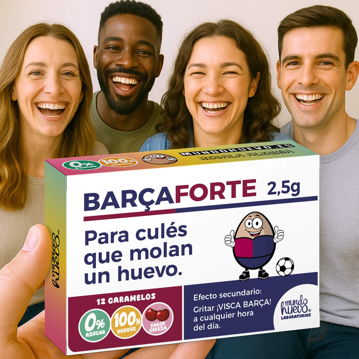Caramelos de broma | BARCELONA FORTE | Caja Regalo Divertido con 12 caramelos sin azúcar