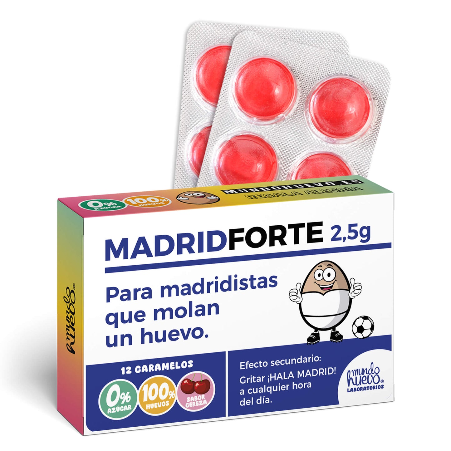 Caramelos de broma | MADRID FORTE | Caja Regalo Divertido con 12 caramelos sin azúcar