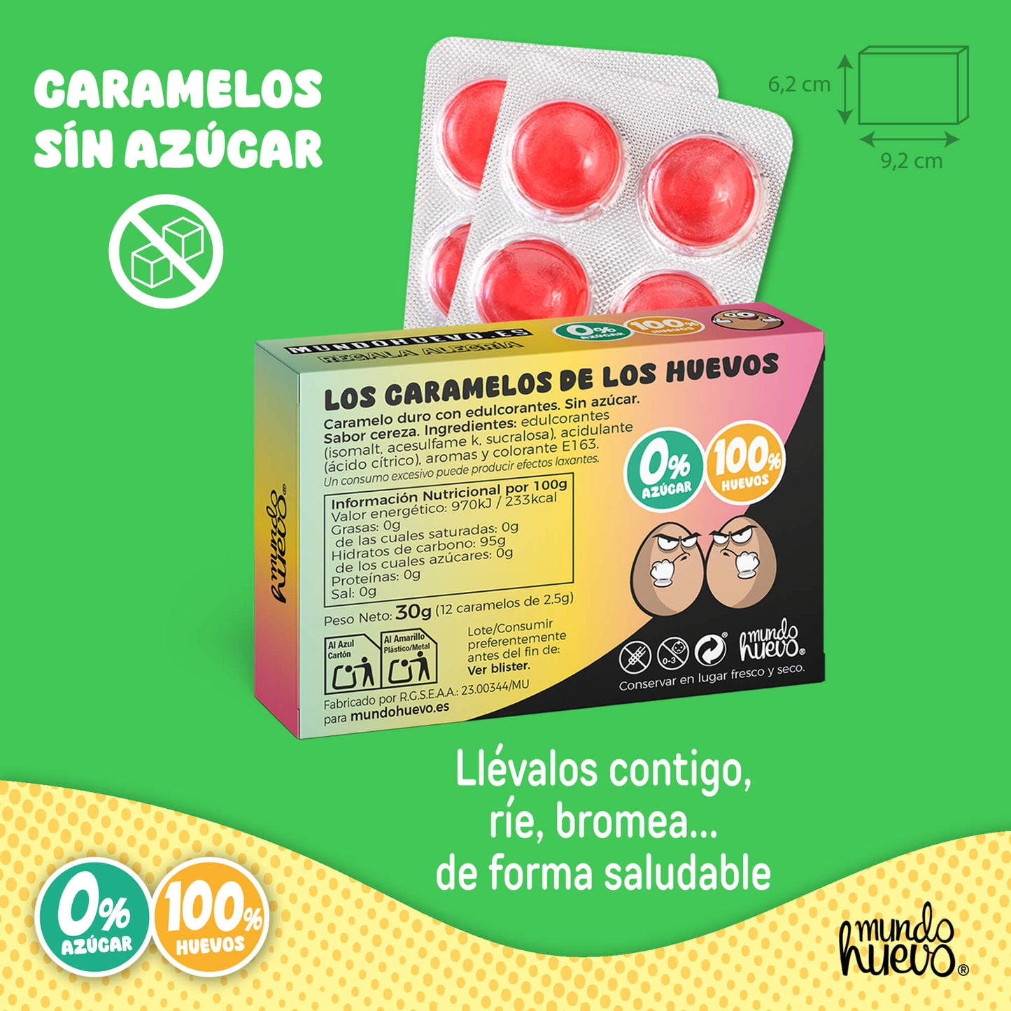 Caramelos de broma | MADRID FORTE | Caja Regalo Divertido con 12 caramelos sin azúcar