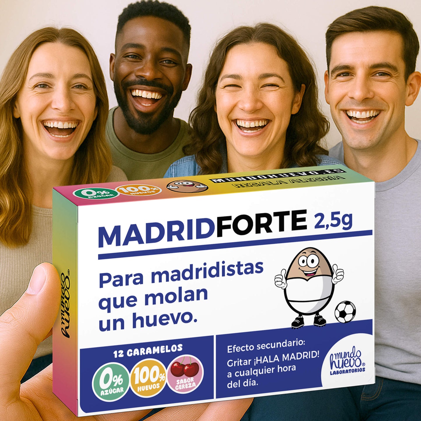Caramelos de broma | MADRID FORTE | Caja Regalo Divertido con 12 caramelos sin azúcar