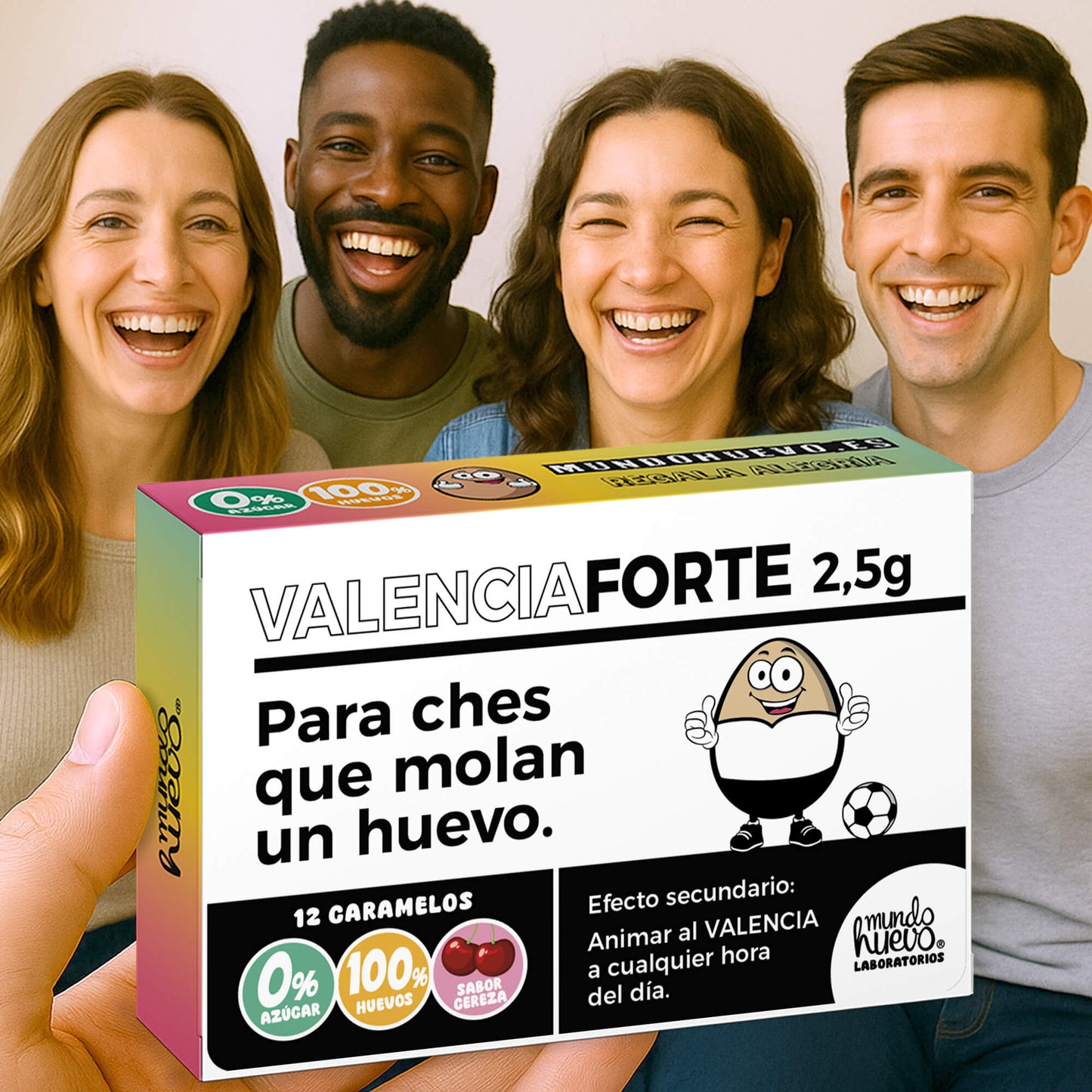 Caramelos de broma | VALENCIA FORTE | Caja Regalo Divertido con 12 caramelos sin azúcar