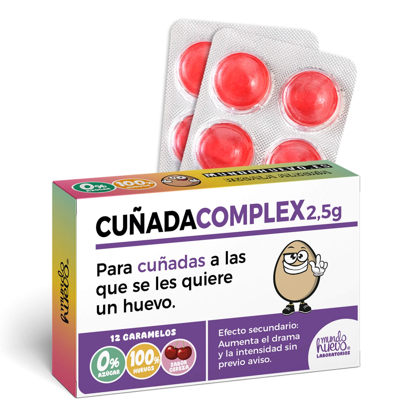 Caramelos de broma | CUÑADA COMPLEX | Caja Regalo Divertido con 12 caramelos sin azúcar