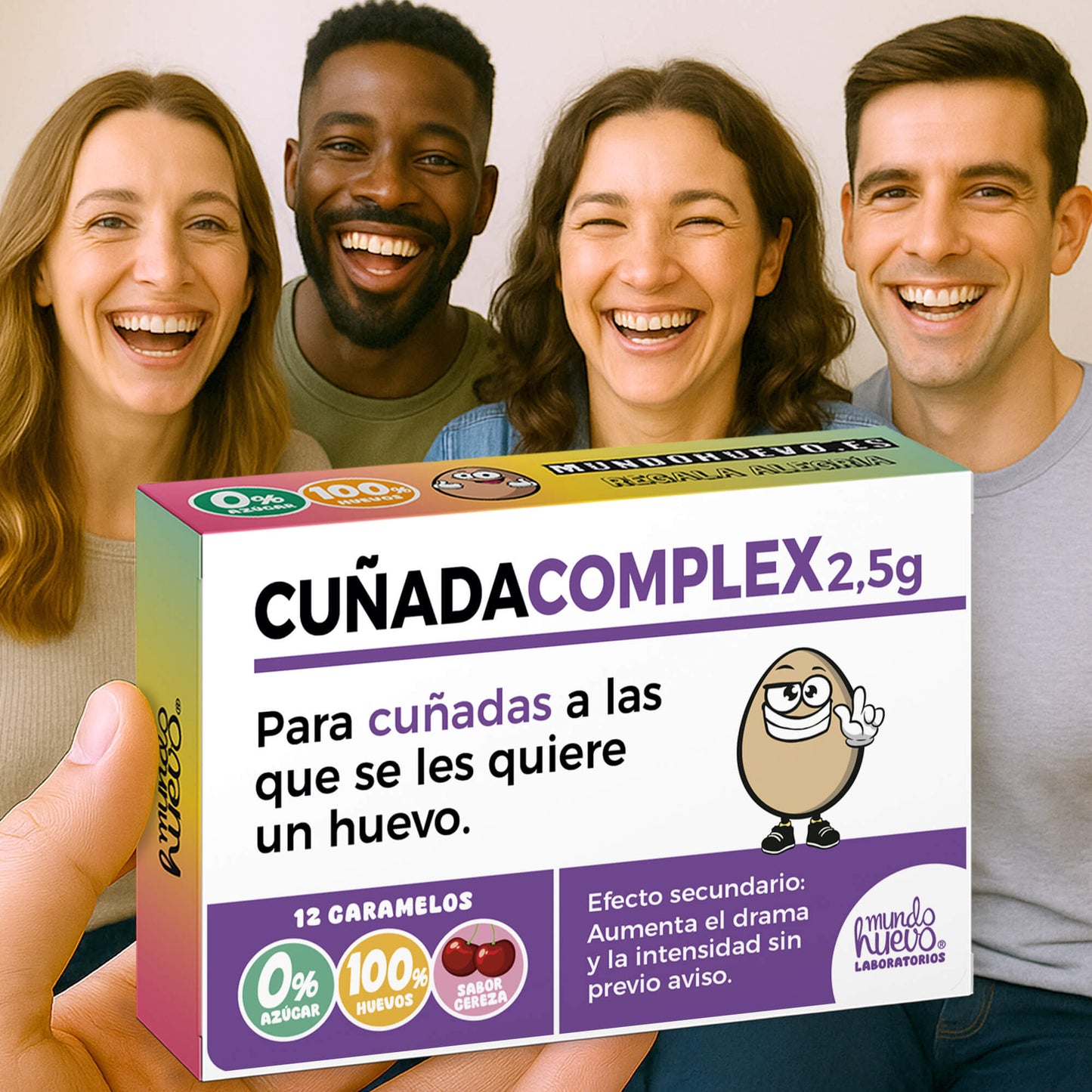 Caramelos de broma | CUÑADA COMPLEX | Caja Regalo Divertido con 12 caramelos sin azúcar