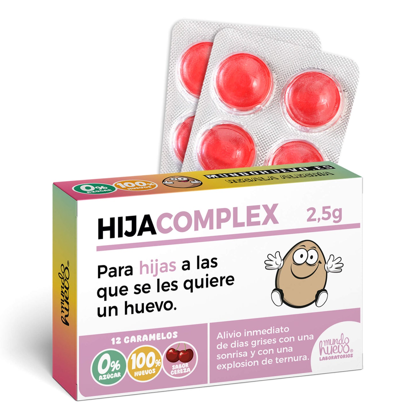 Caramelos de broma | HIJA COMPLEX | Caja Regalo Divertido con 12 caramelos sin azúcar
