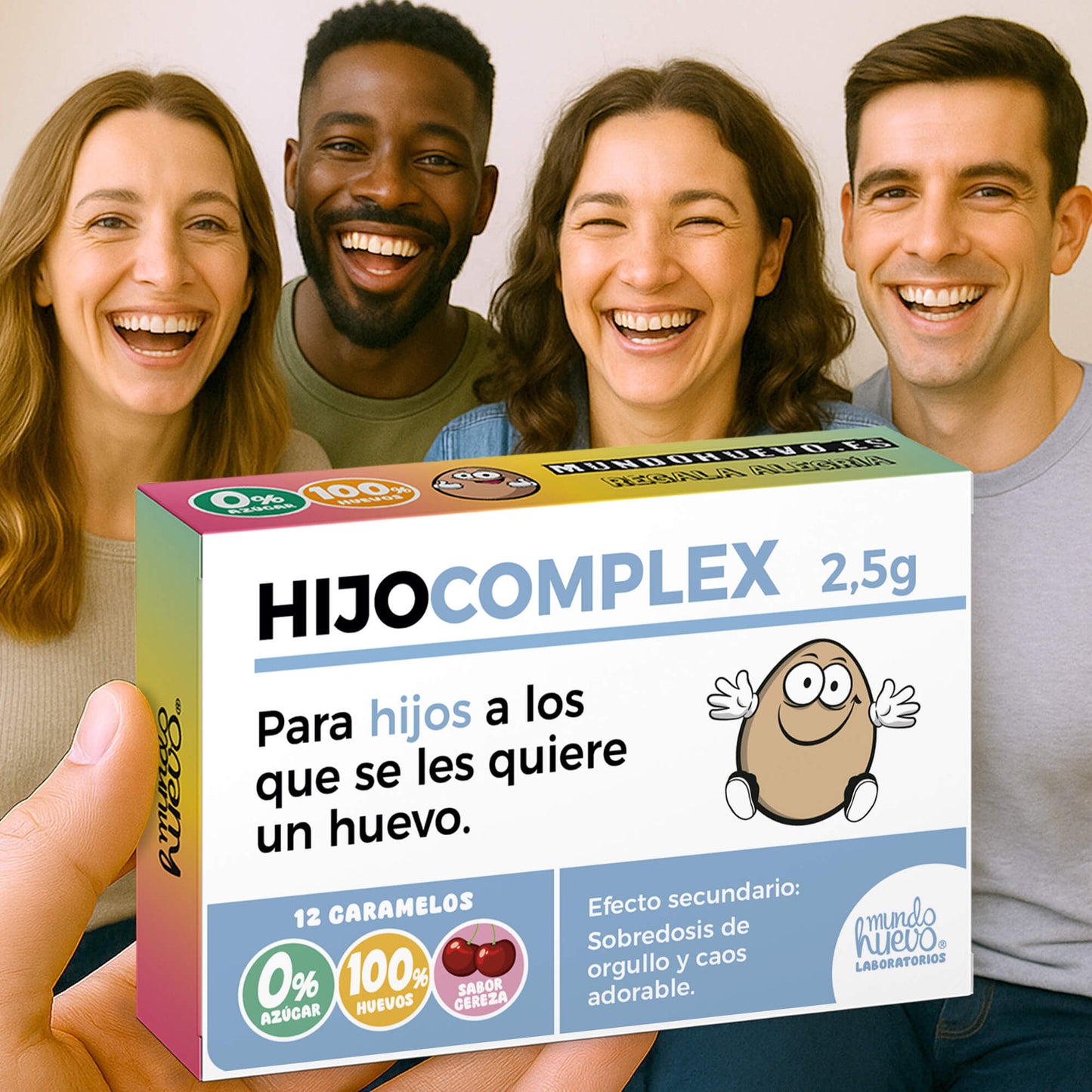 Caramelos de broma | HIJO COMPLEX | Caja Regalo Divertido con 12 caramelos sin azúcar