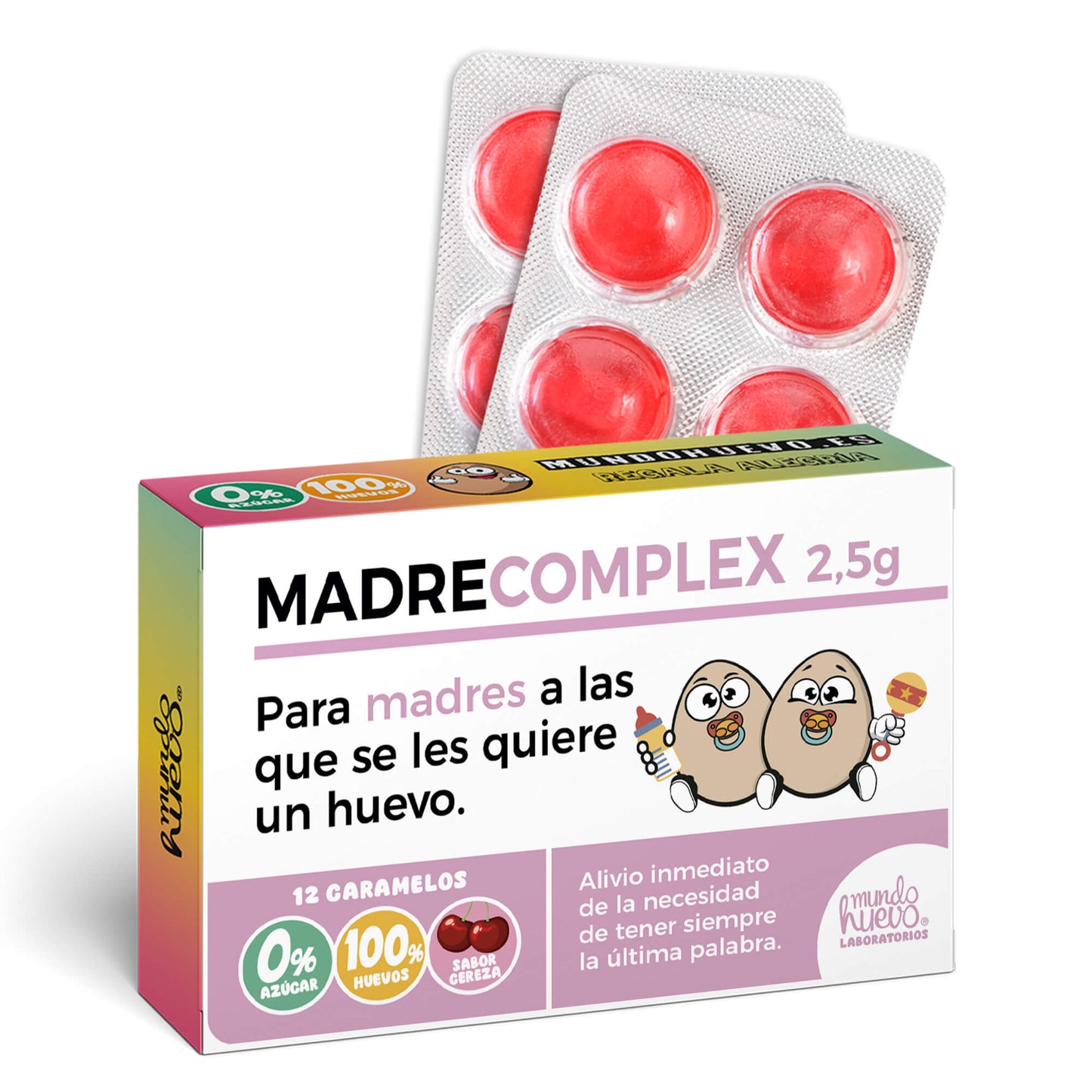 Caramelos de broma | MADRE COMPLEX | Caja Regalo Divertido con 12 caramelos sin azúcar