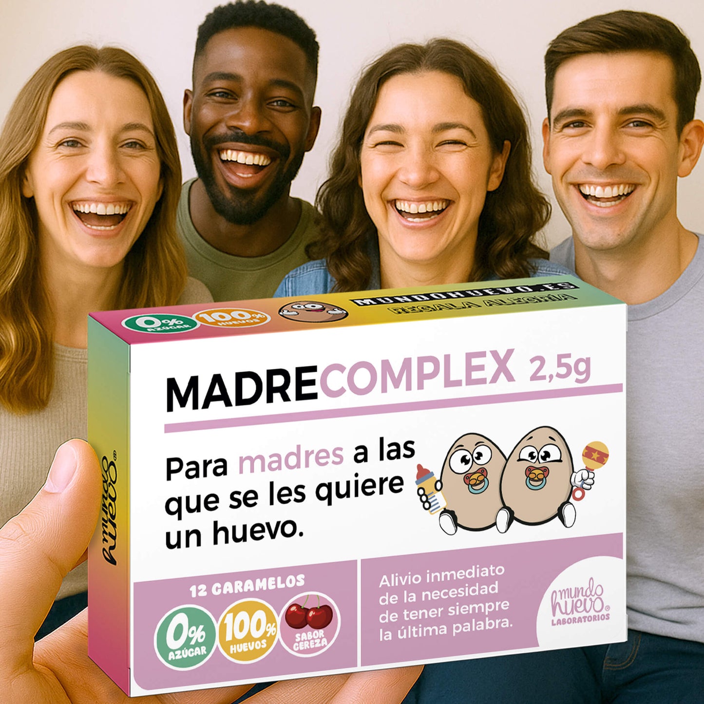 Caramelos de broma | MADRE COMPLEX | Caja Regalo Divertido con 12 caramelos sin azúcar