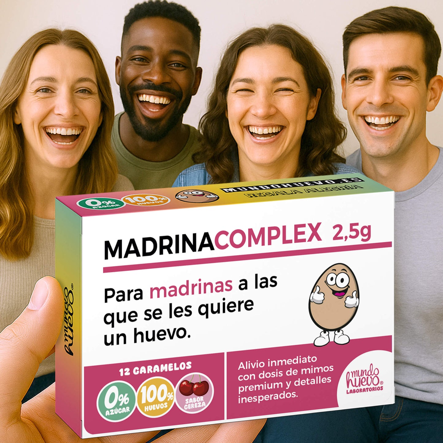 Caramelos de broma | MADRINA COMPLEX | Caja Regalo Divertido con 12 caramelos sin azúcar