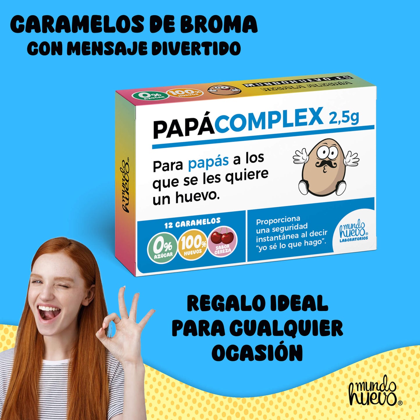Caramelos de broma | PAPÁ COMPLEX | Caja Regalo Divertido con 12 caramelos sin azúcar