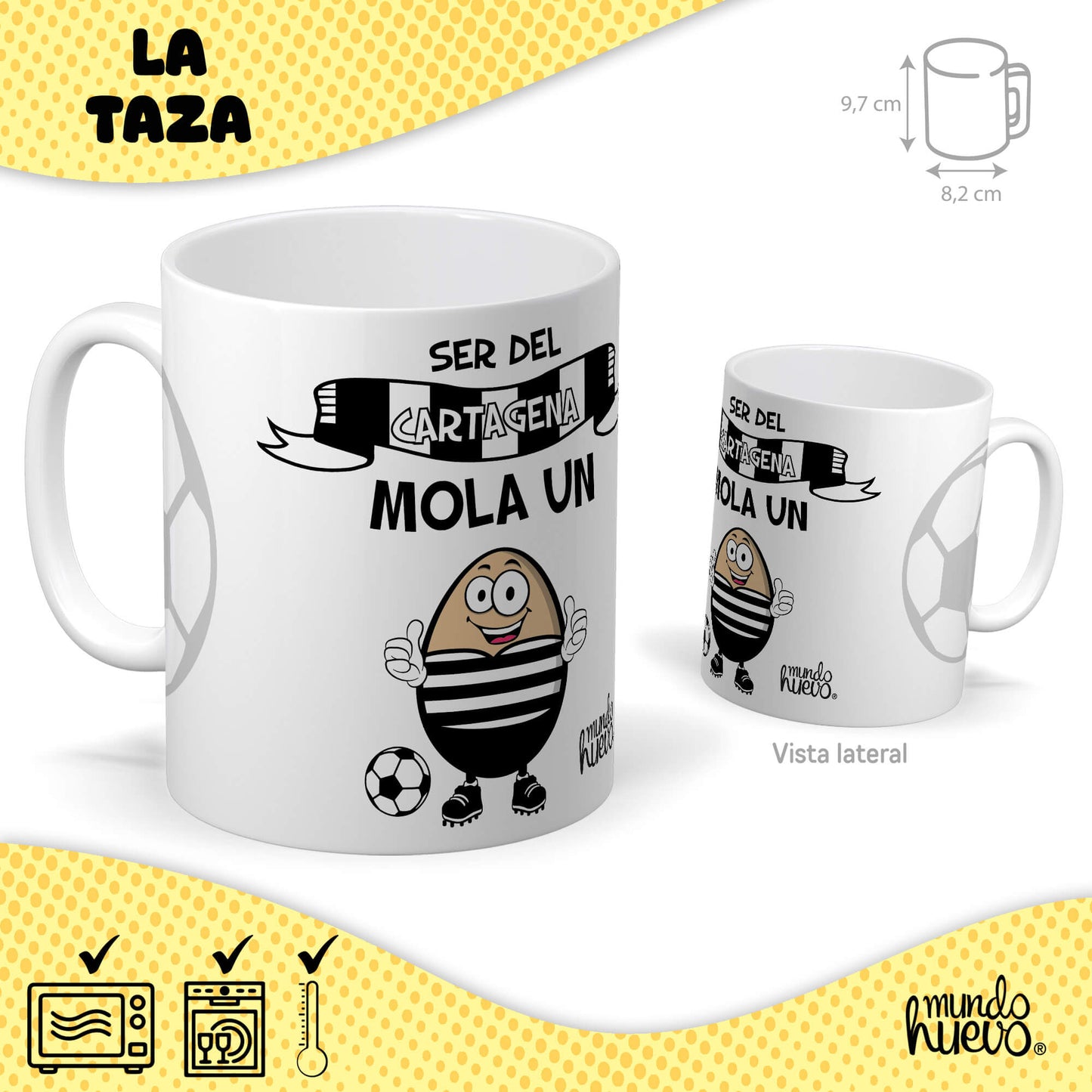 Taza Ser del Cartagena mola un huevo + Caramelos divertidos + Pulsera sorpresa