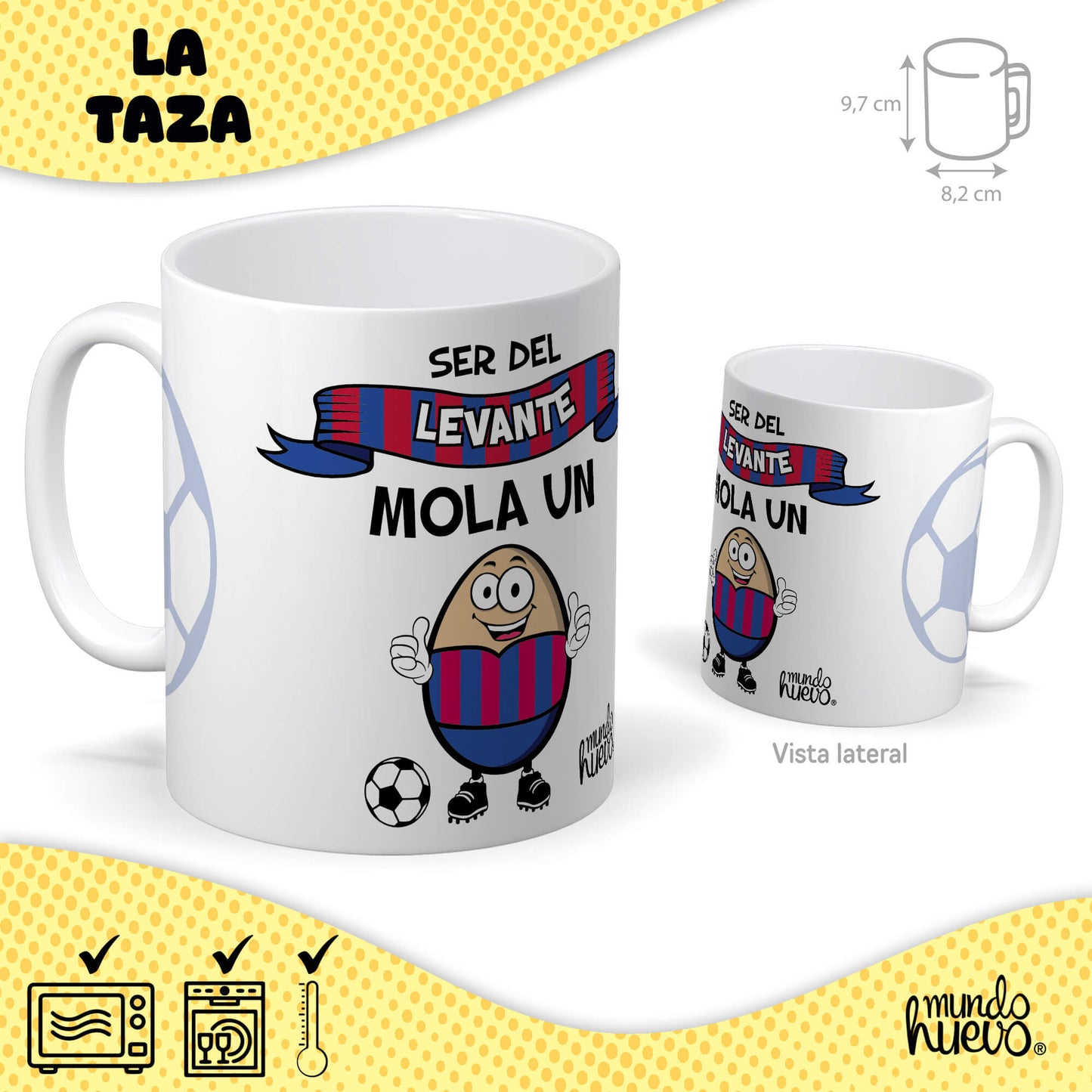 Taza Ser del Levante mola un huevo + Caramelos divertidos + Pulsera sorpresa