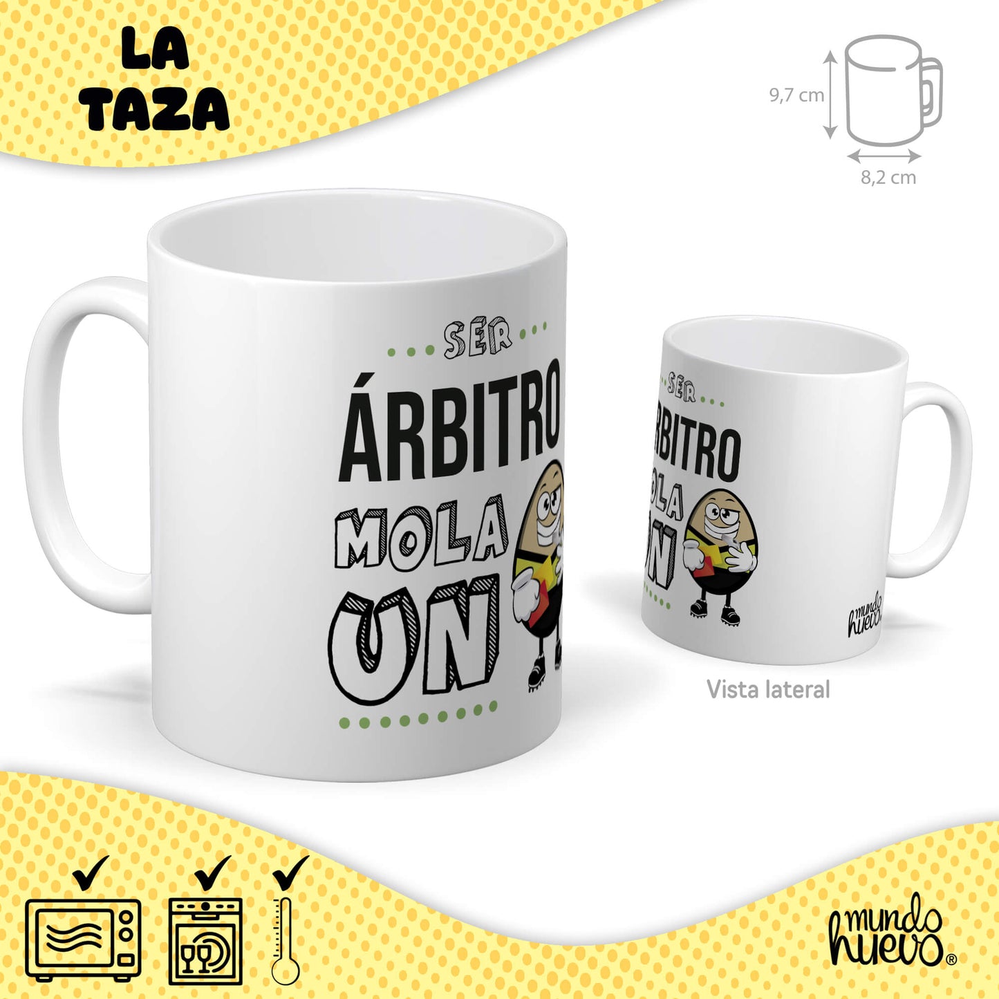 Taza Ser Arbitro mola un huevo + Caramelos divertidos + Pulsera sorpresa
