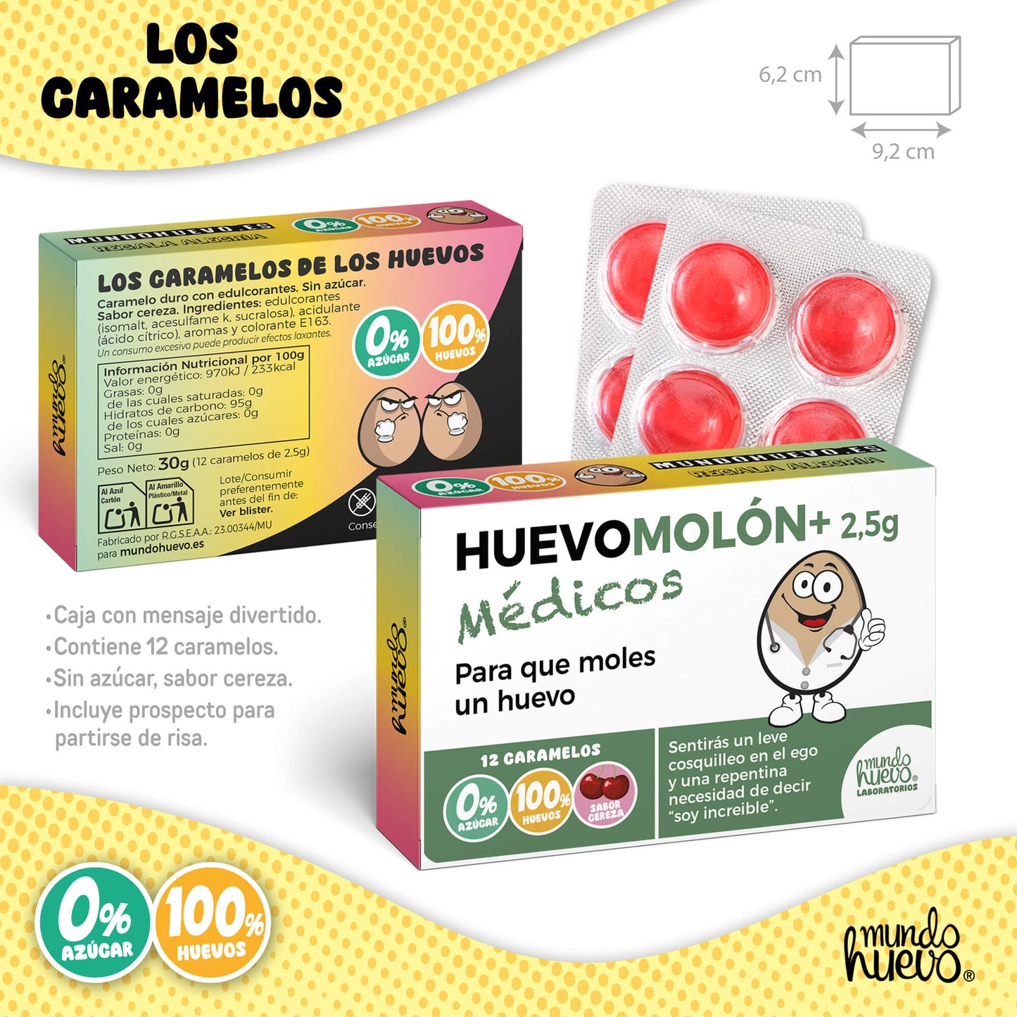Taza Los médicos molamos un huevo + Caramelos divertidos + Pulsera sorpresa