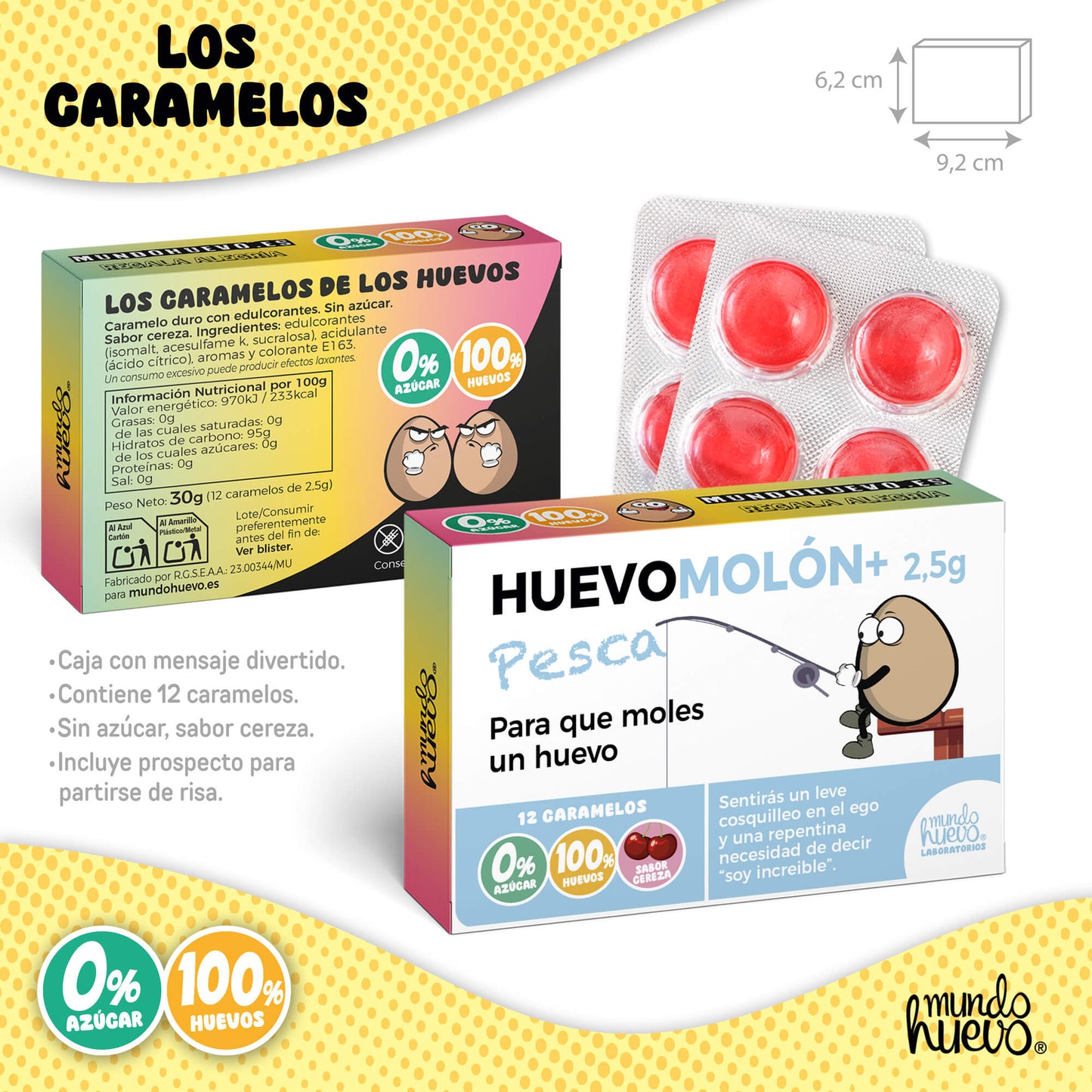 Taza La pesca mola un huevo + Caramelos divertidos + Pulsera sorpresa