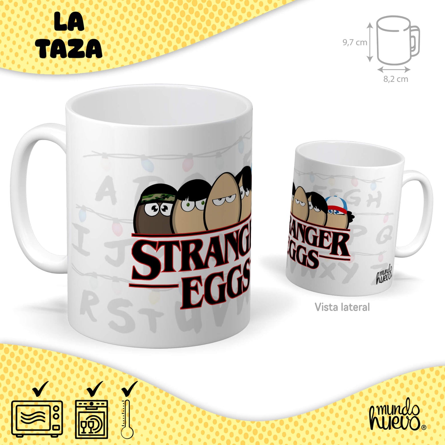 Taza Stranger Eggs + Caramelos divertidos + Pulsera sorpresa