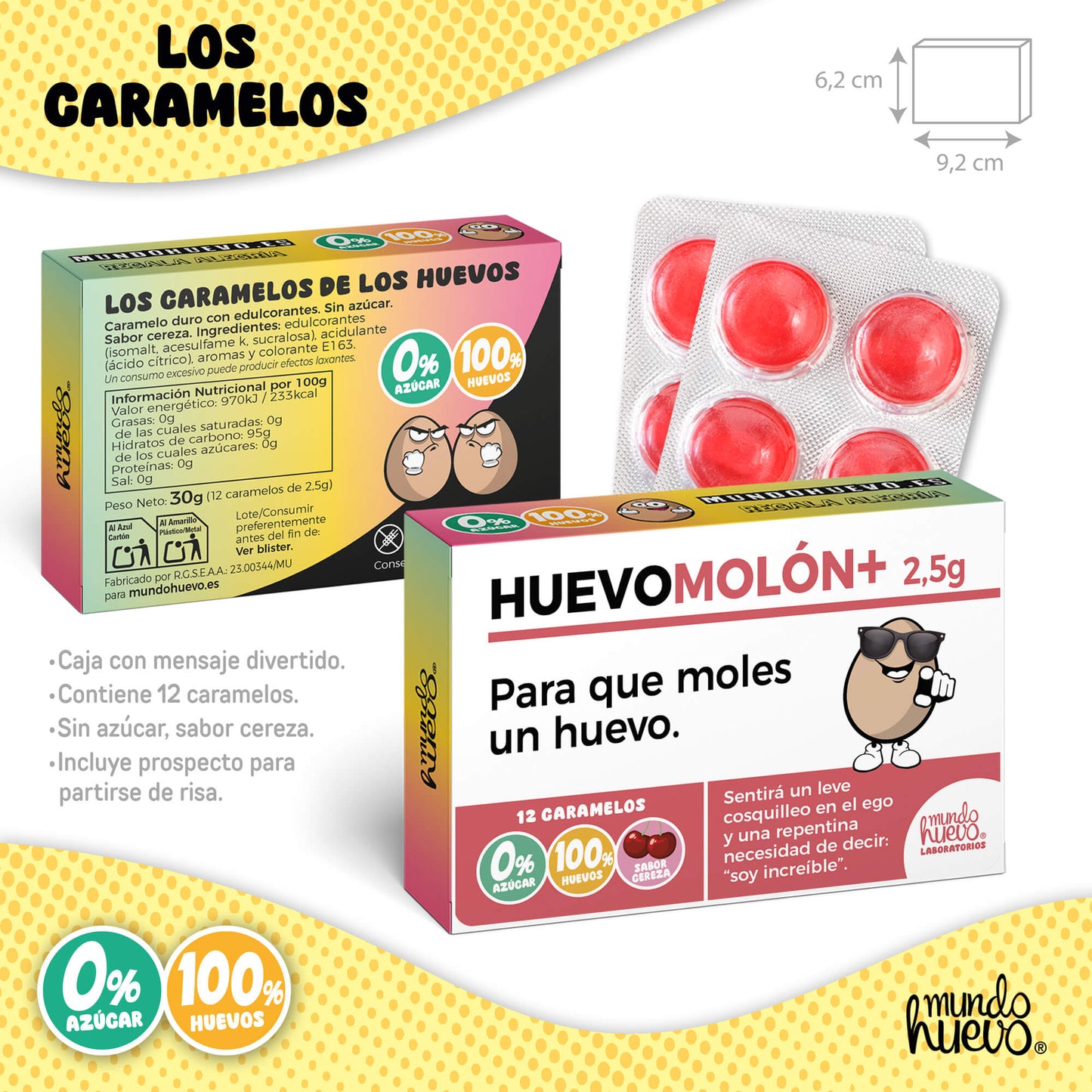 Taza Ole tus huevos + Caramelos divertidos + Pulsera sorpresa