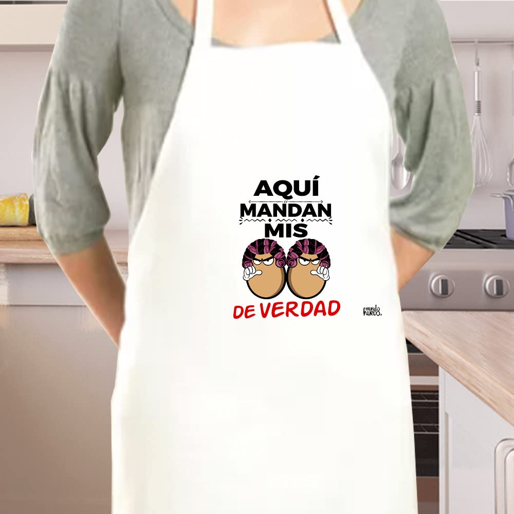 Delantal | AQUÍ MANDAN MIS HUEVOS DE VERDAD | Regalo divertido.