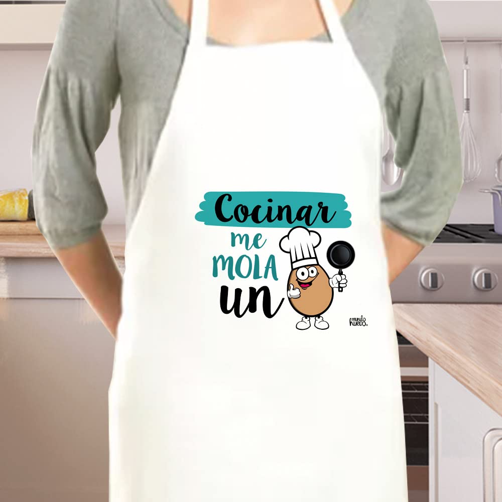 Delantal | COCINAR ME MOLA UN HUEVO | Regalo divertido.