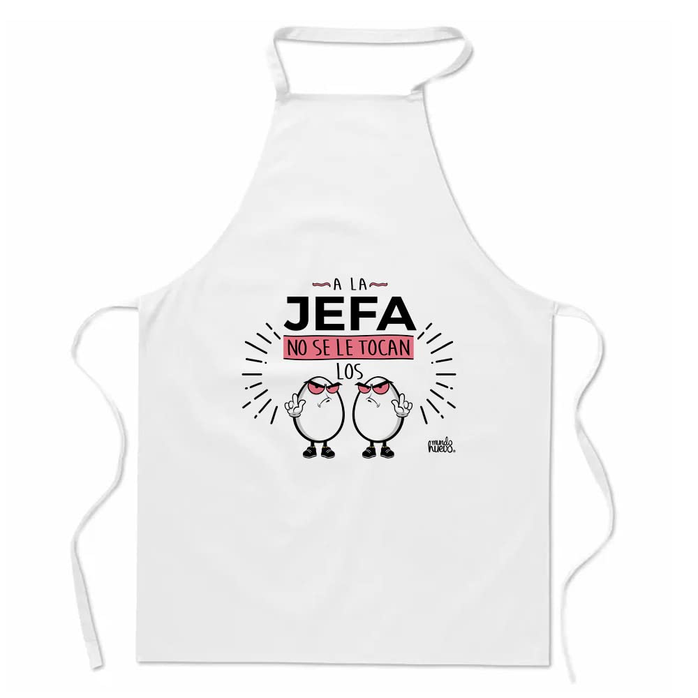 Delantal | A LA JEFA NO SE LE TOCAN LOS HUEVOS | Regalo divertido.