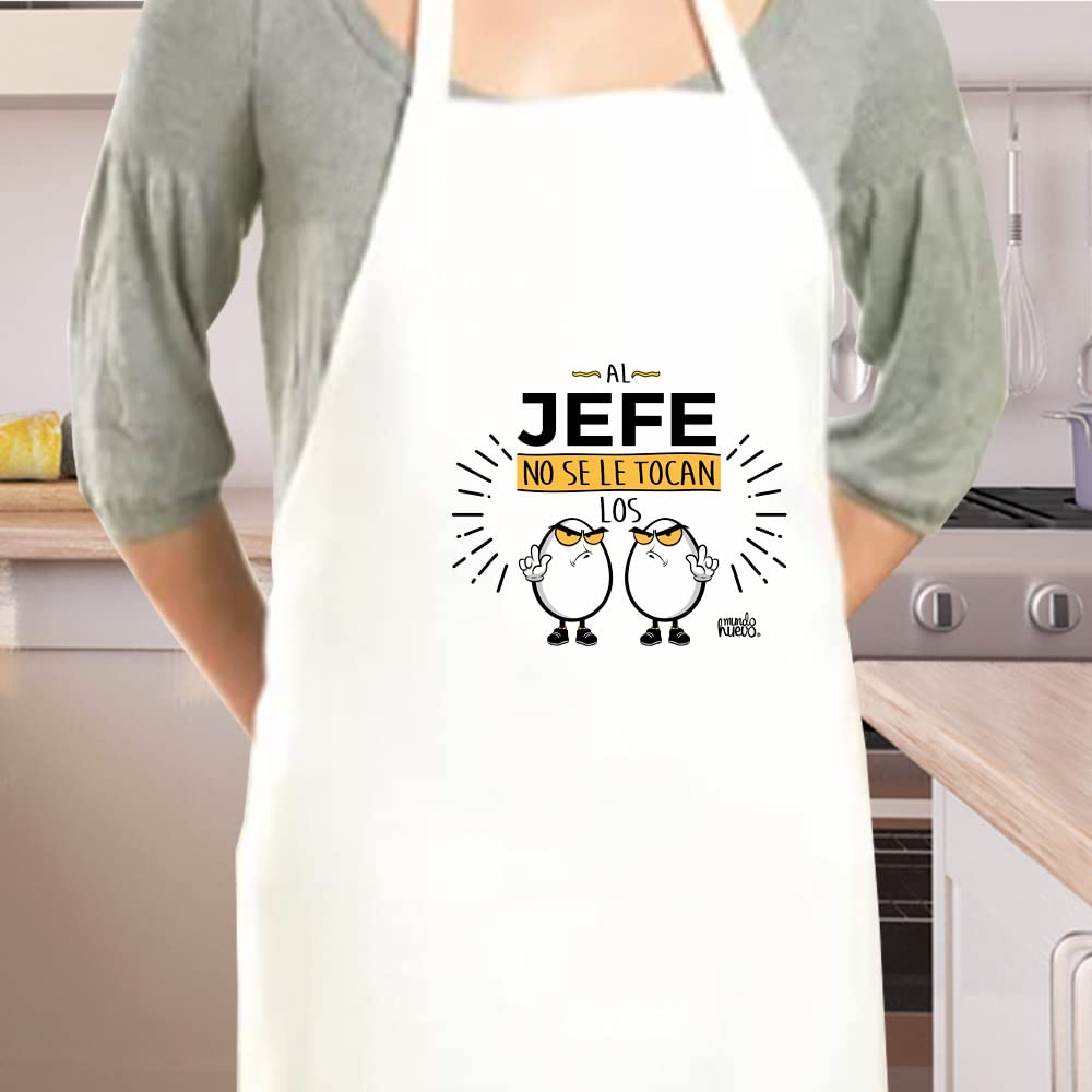 Delantal | AL JEFE NO SE LE TOCAN LOS HUEVOS | Regalo divertido.