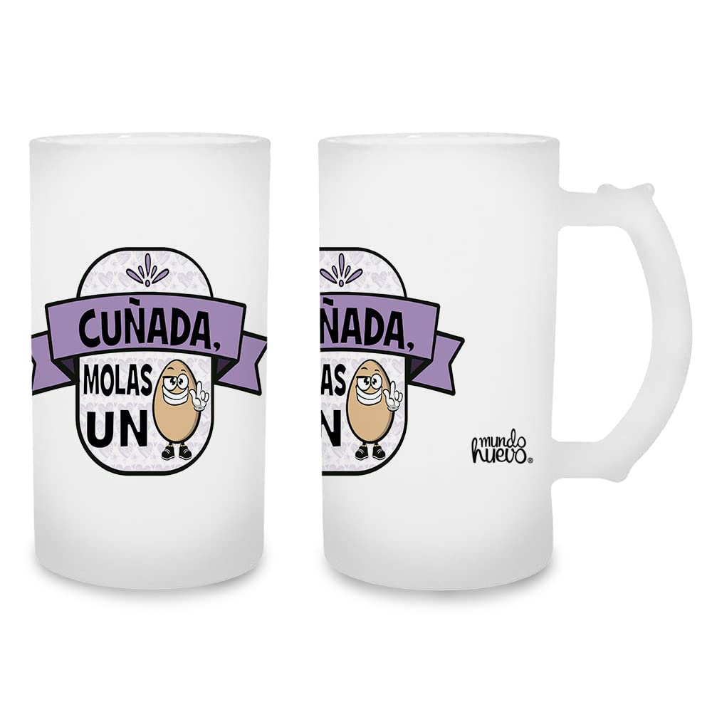 Jarra de cerveza Cuñada molas un huevo