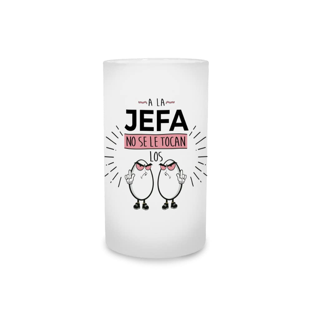 Jarra de cerveza A la jefa no se le tocan los huevos