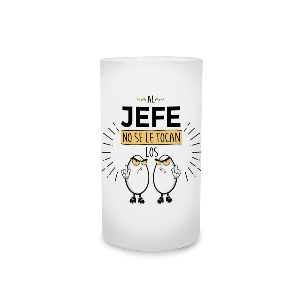 Jarra de cerveza Al jefe no se le tocan los huevos