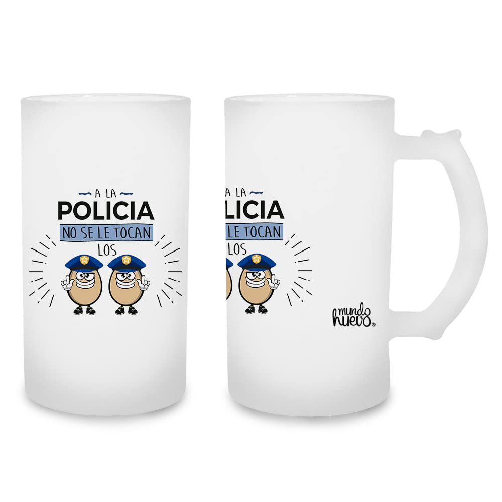Jarra de cerveza A la policía no se le tocan los huevos