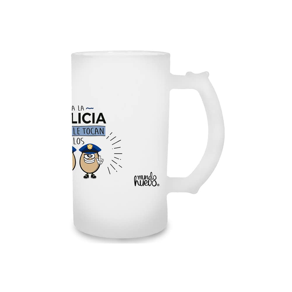 Jarra de cerveza A la policía no se le tocan los huevos