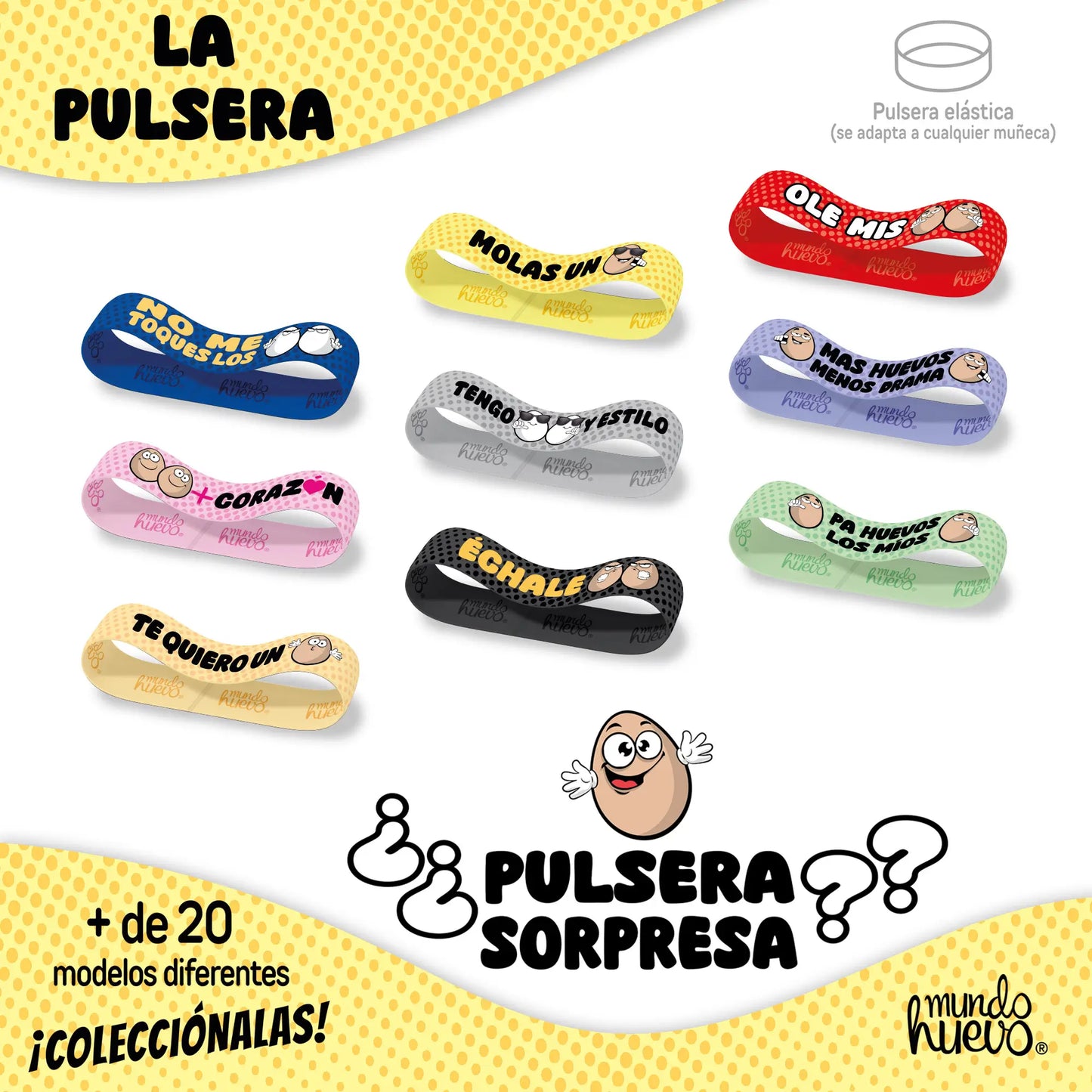 Taza Mamá te queremos un huevo + Caramelos divertidos + Pulsera sorpresa.
