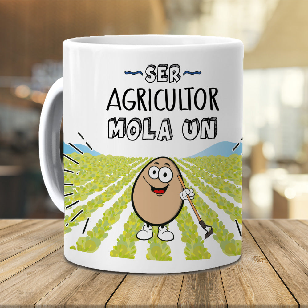 Taza Ser agricultor mola un huevo