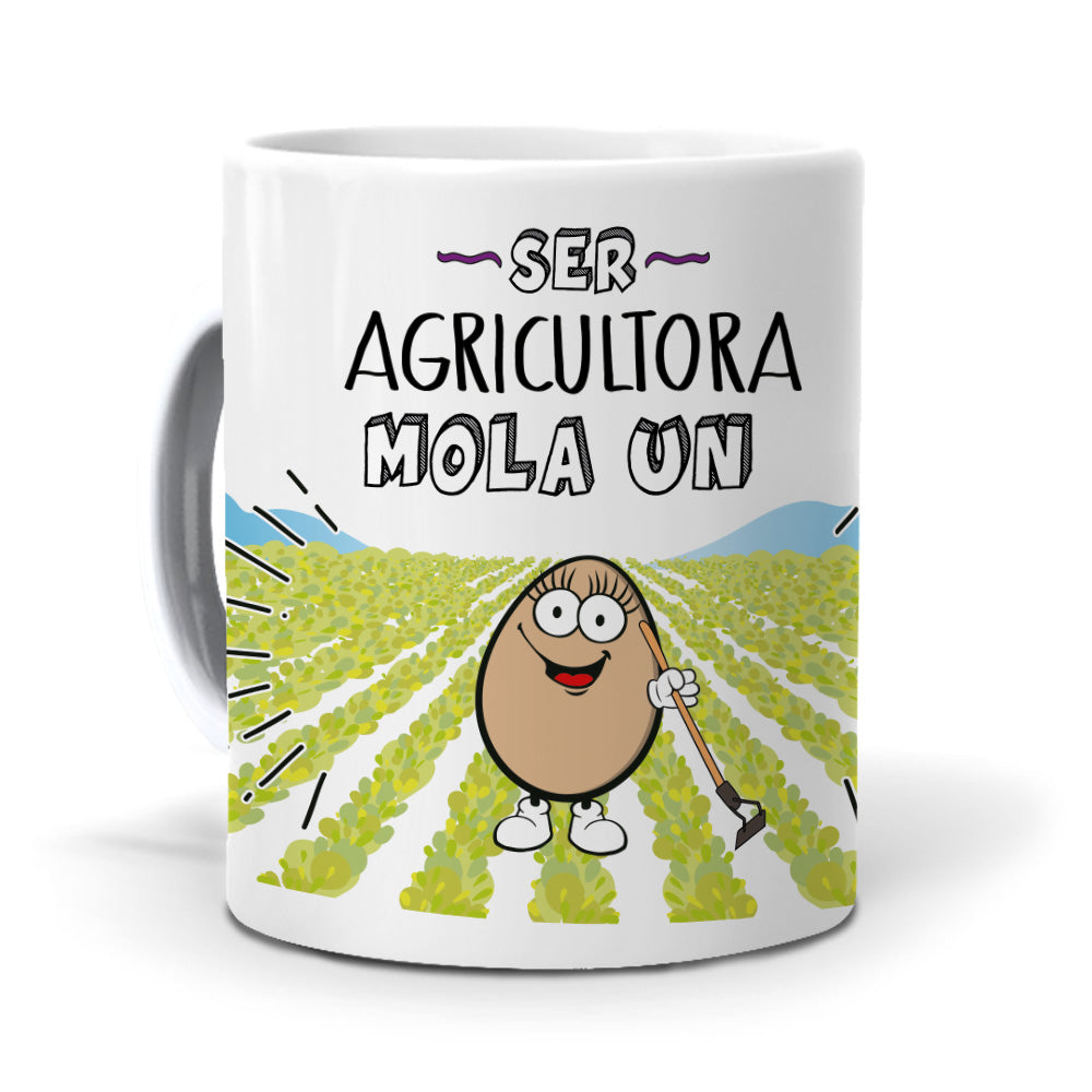 Taza Ser agricultora mola un huevo