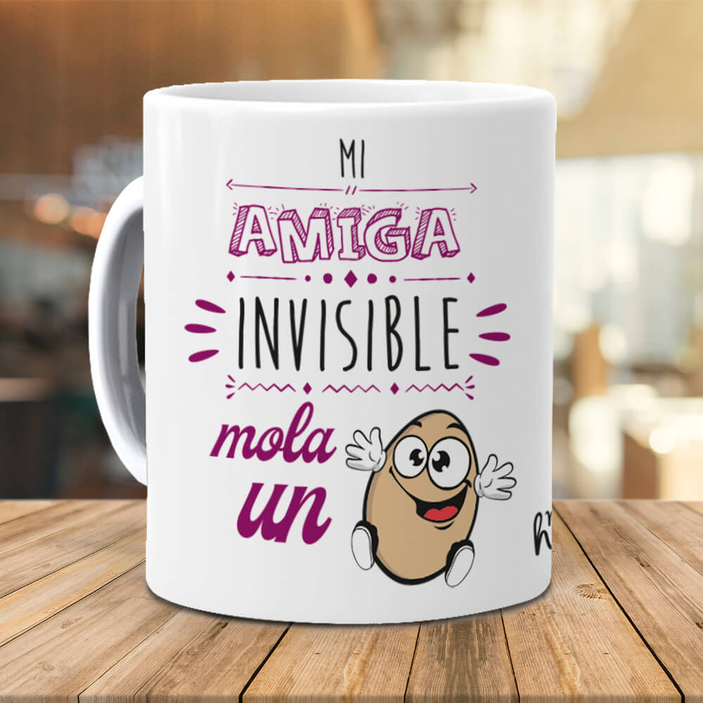 Taza Mi amiga invisible mola un huevo