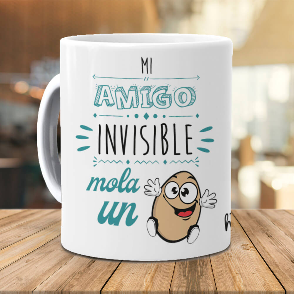 Taza Mi amigo invisible mola un huevo