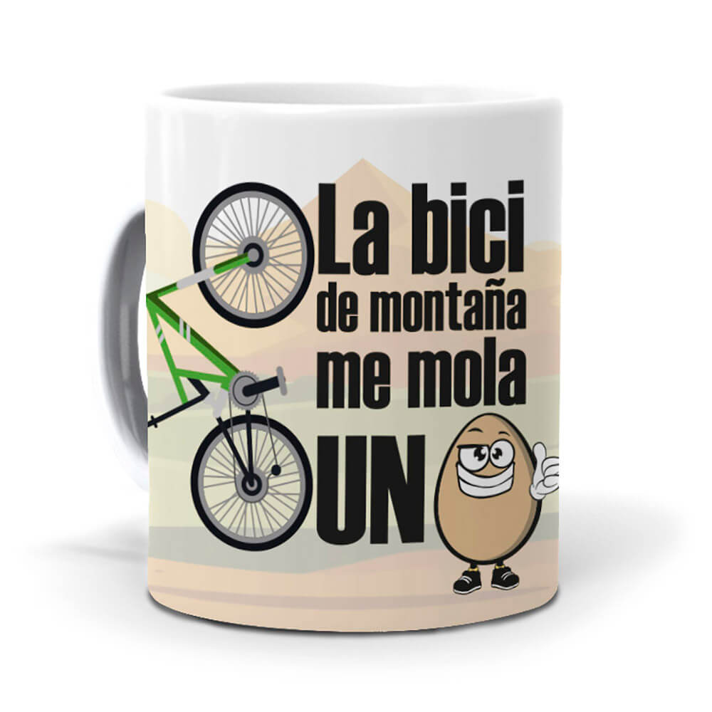 Taza La bici de montaña me mola un huevo