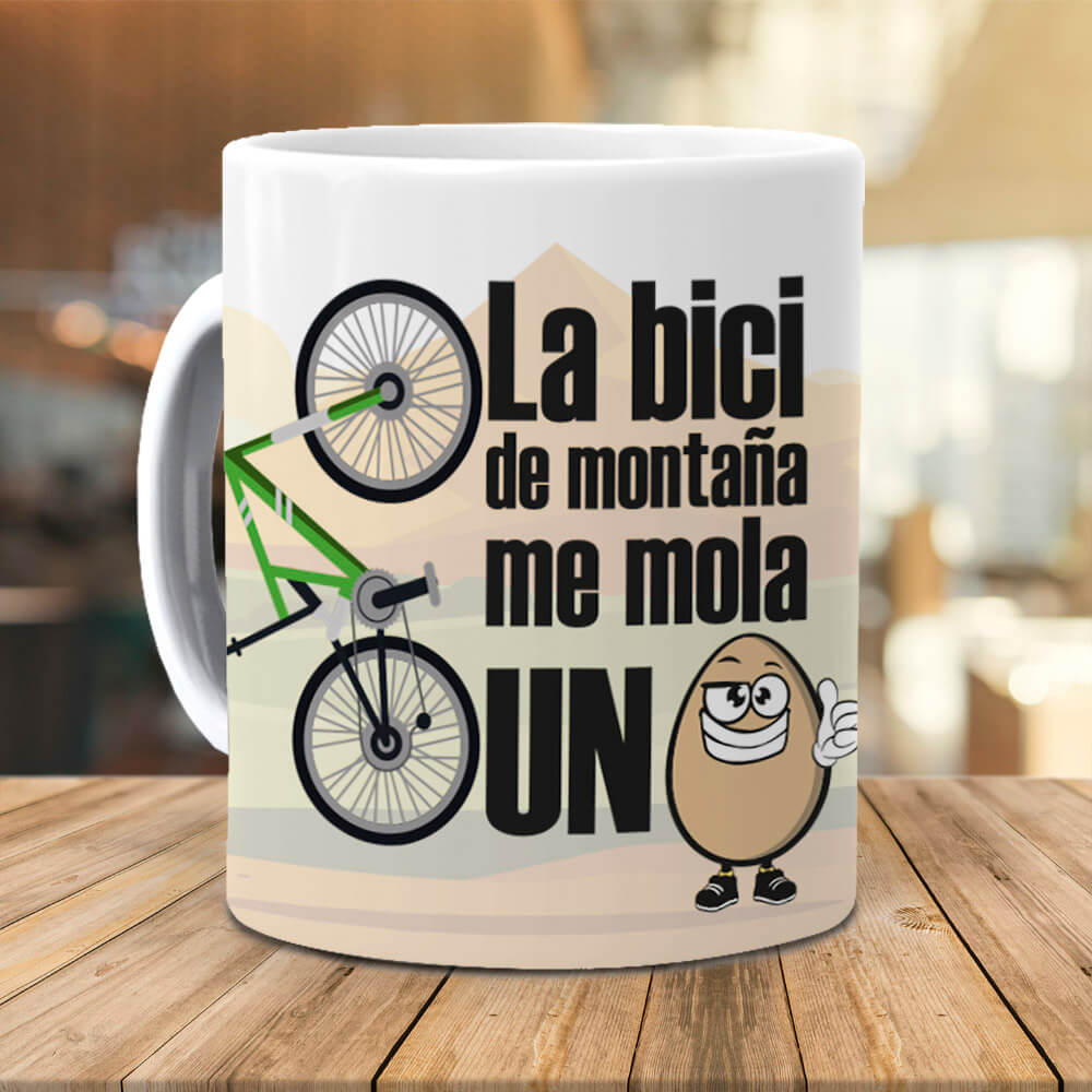 Taza La bici de montaña me mola un huevo