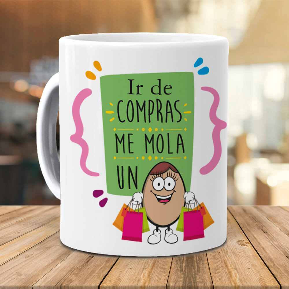 Taza Ir de compras me mola un huevo