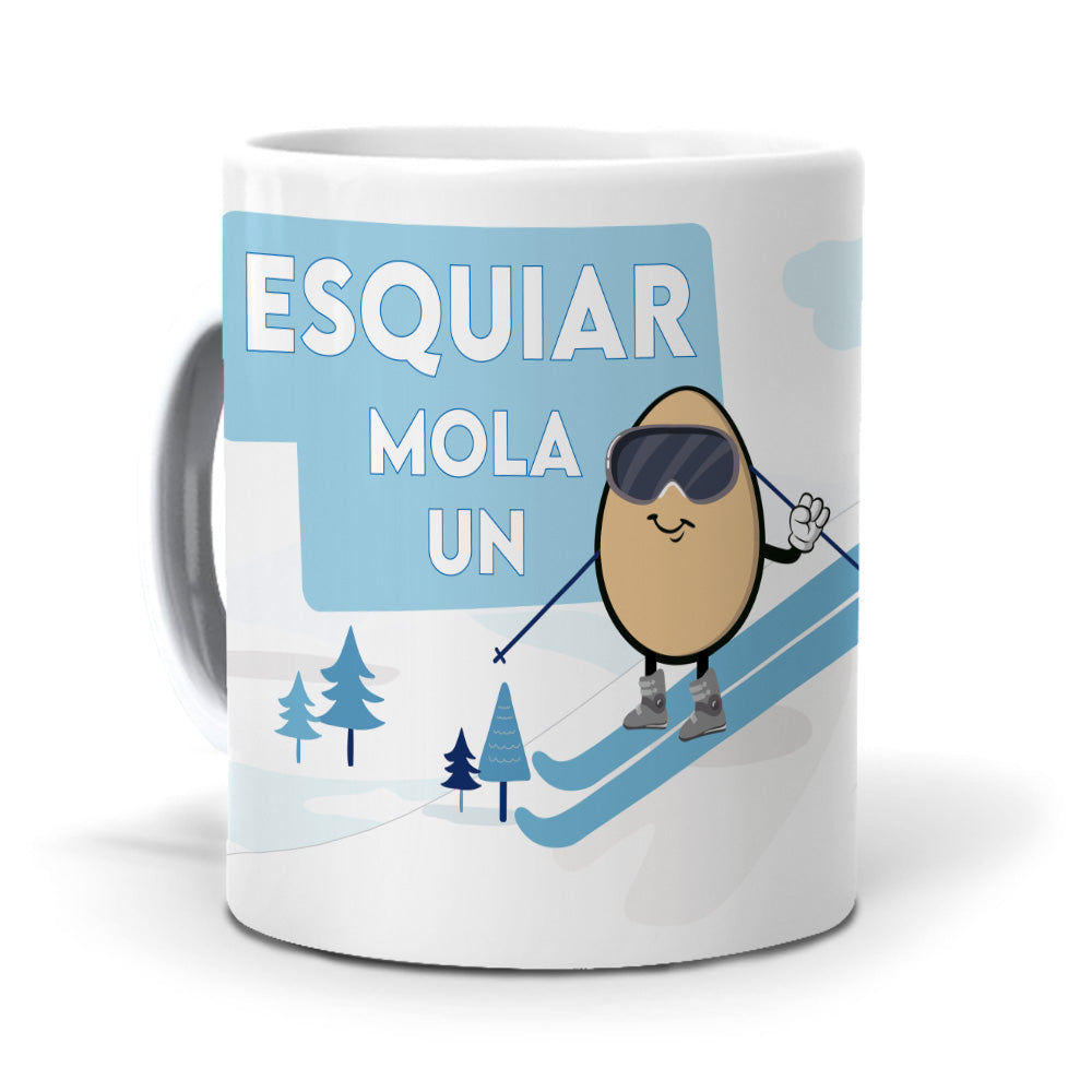 Taza Esquiar mola un huevo